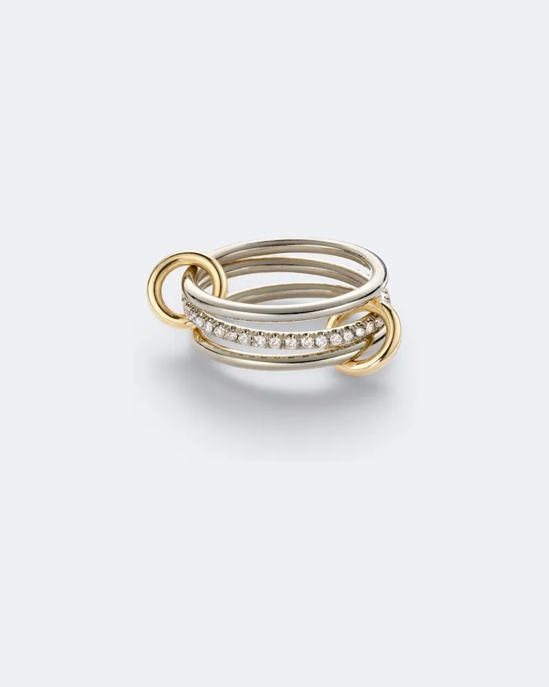 Spinelli Kilcollin Ring Sonny aus Sterlingsilber mit 18kt Gelbgold und Diamanten Silber