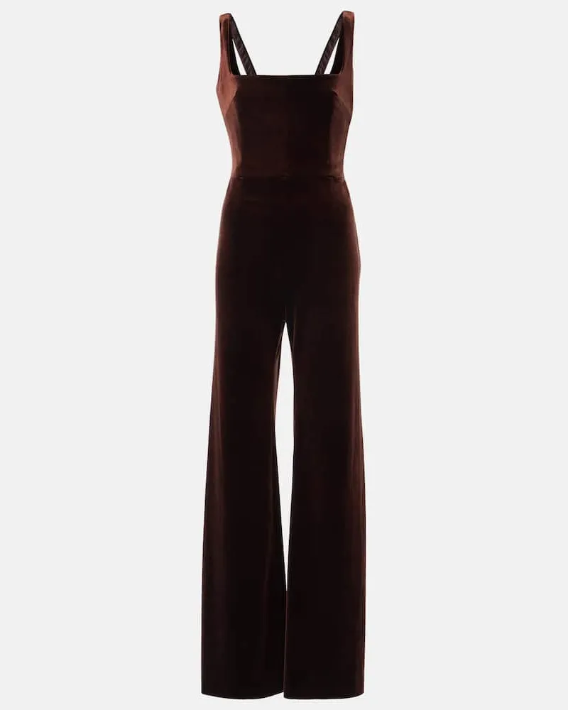 GALVAN Jumpsuit Vesper aus Samt Braun