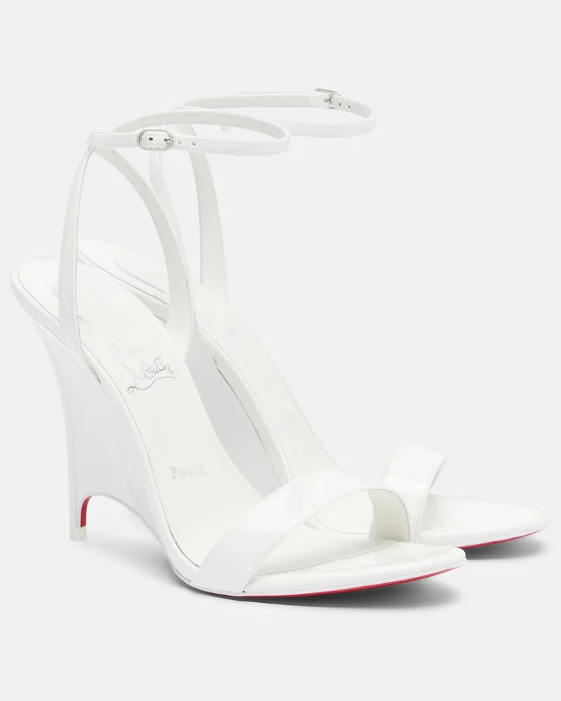 Christian Louboutin Wedge-Sandalen Miss Z aus Lackleder Weiß