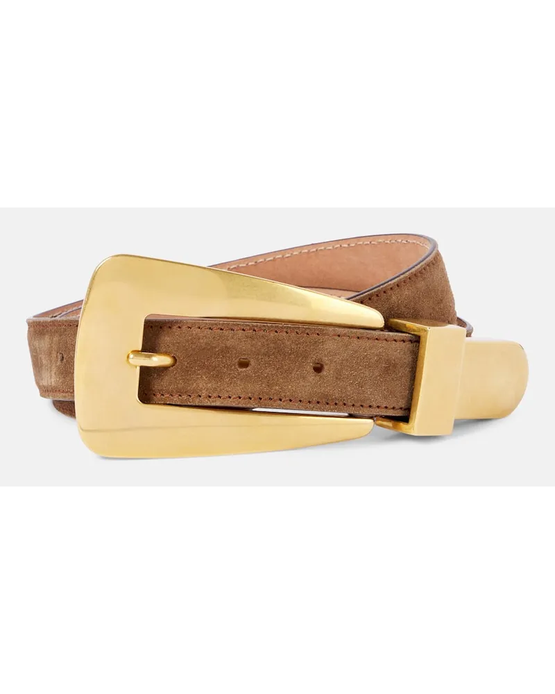 KHAITE Gürtel Lucca aus Veloursleder Braun