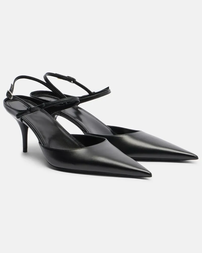 Balenciaga Slingback-Pumps Avenue Bow aus Leder Schwarz