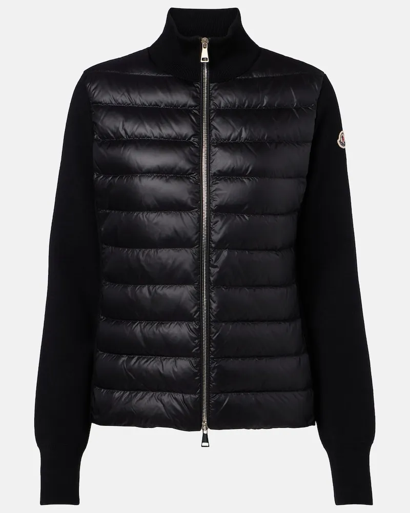 Moncler Daunenjacke mit Schurwolle Schwarz