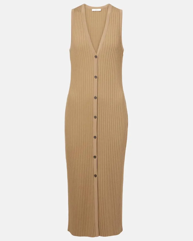 Vince Midikleid aus Rippstrick Beige