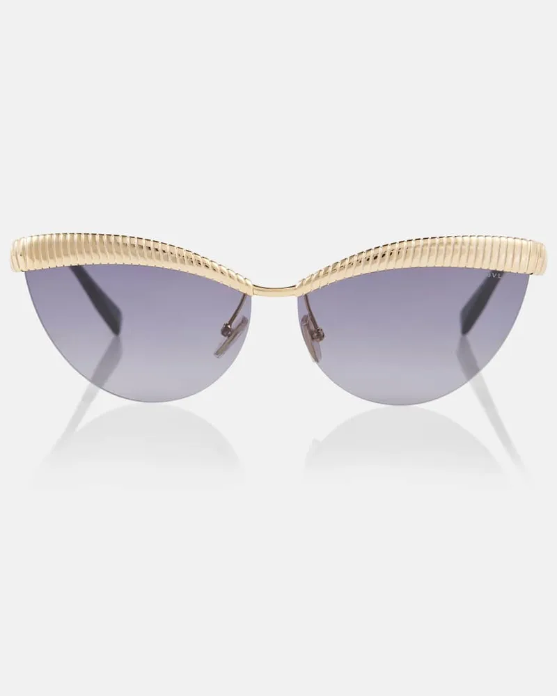 Bulgari Cat-Eye-Sonnenbrille Tubogas Gold