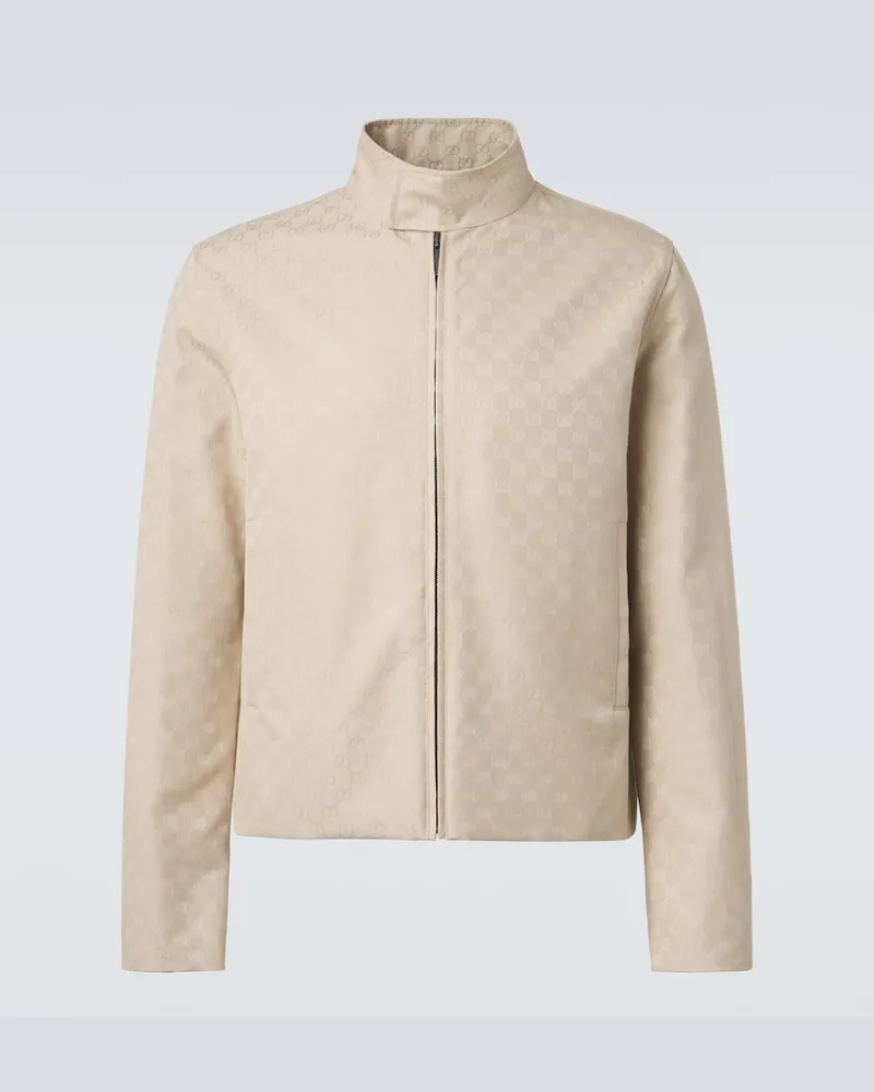 Gucci Jacke GG aus Baumwoll-Canvas Beige