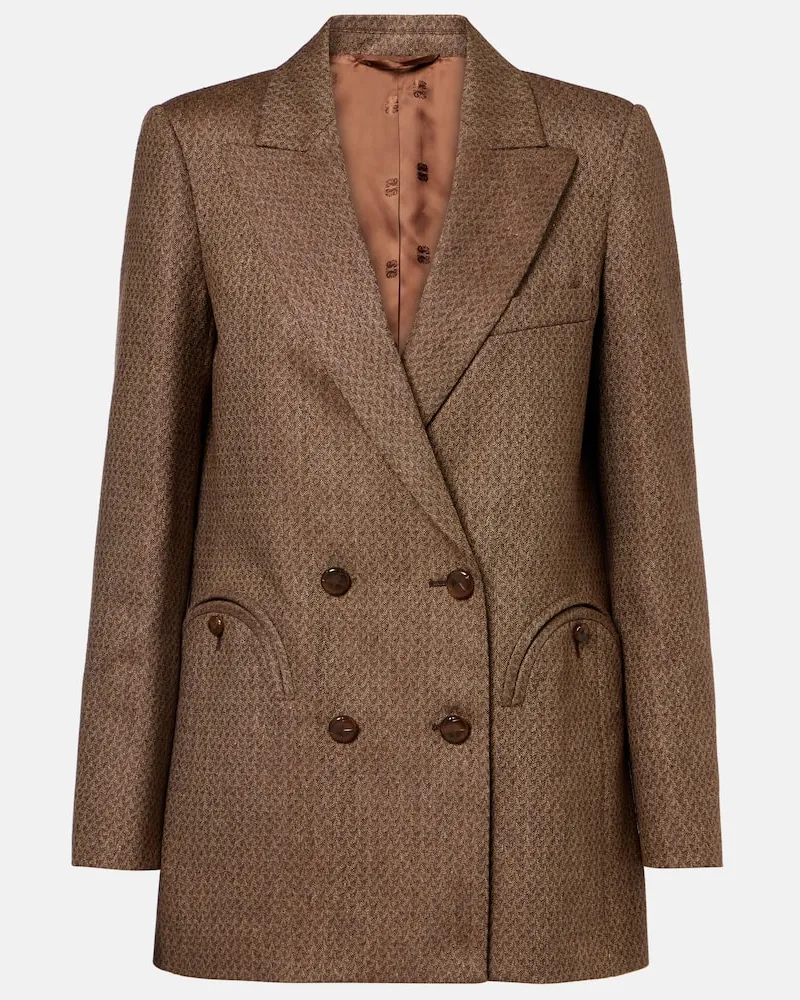 Blazé Milano Blazé Milano Blazer Amel Everyday aus Seide und Wolle Braun