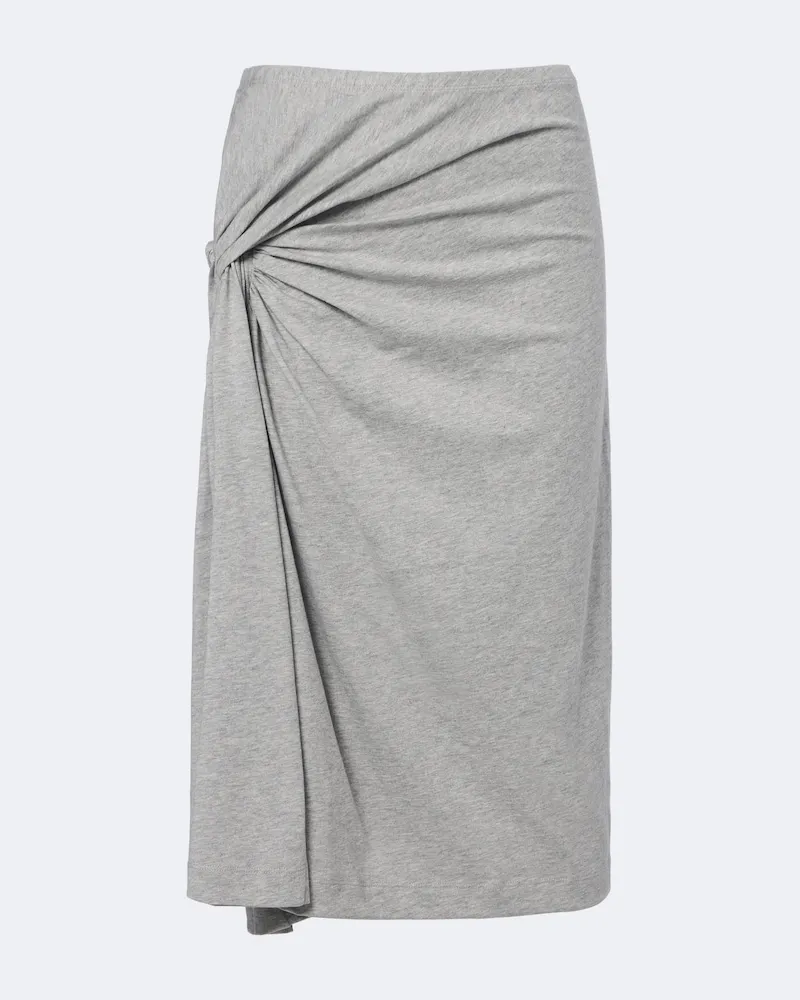 Dries van Noten Midirock aus Baumwoll-Jersey Grau