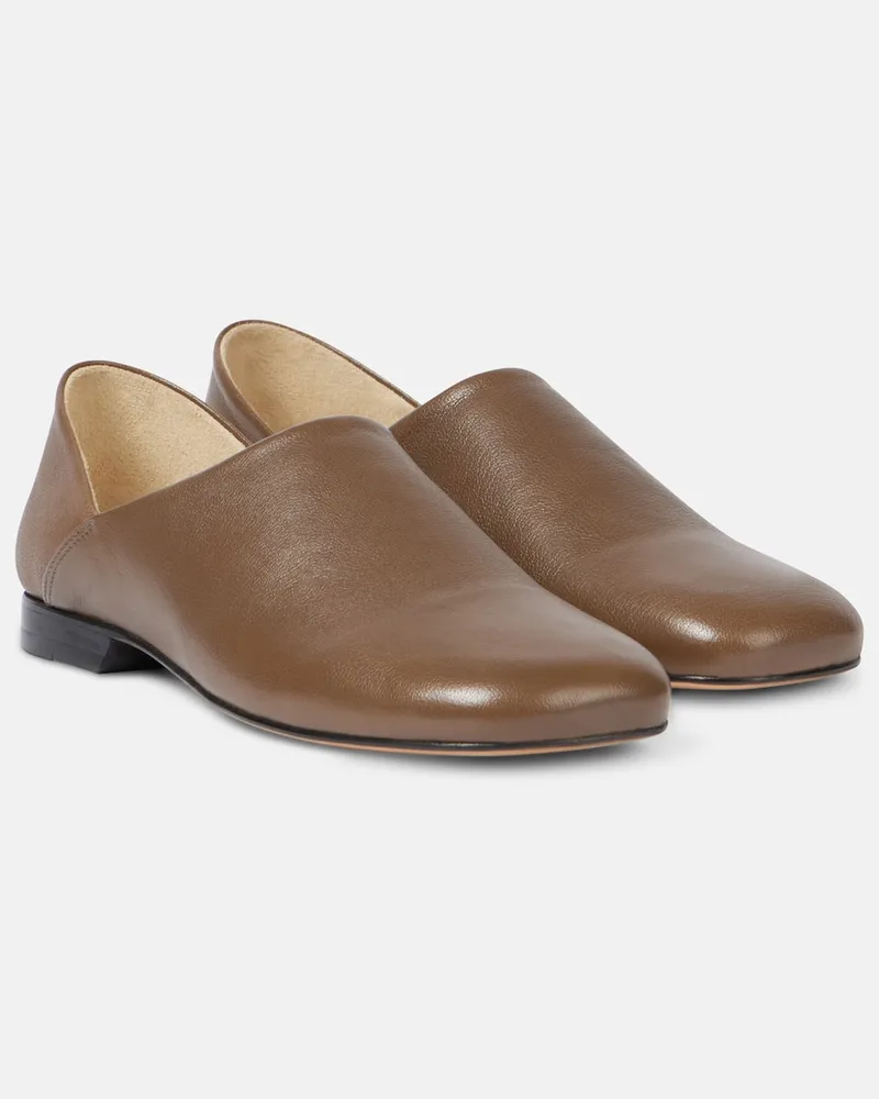 Christophe Lemaire Slip-Ons aus Leder Braun