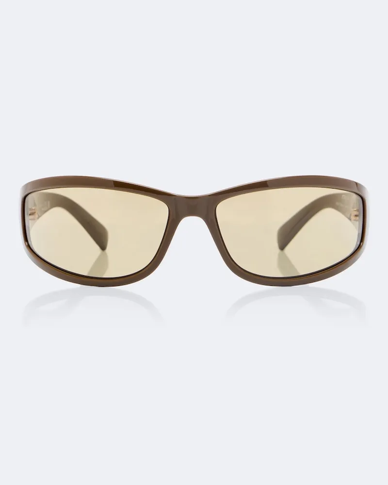 Miu Miu Eckige Sonnenbrille Signature Grün