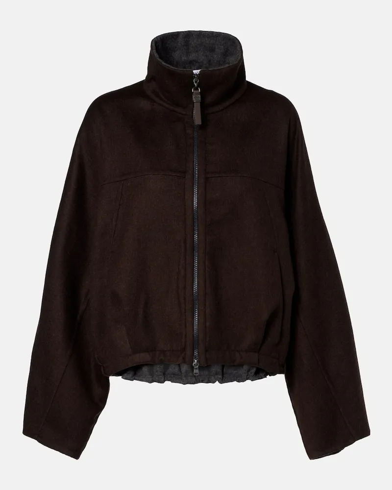 Brunello Cucinelli Jacke Monili aus Schurwolle Braun