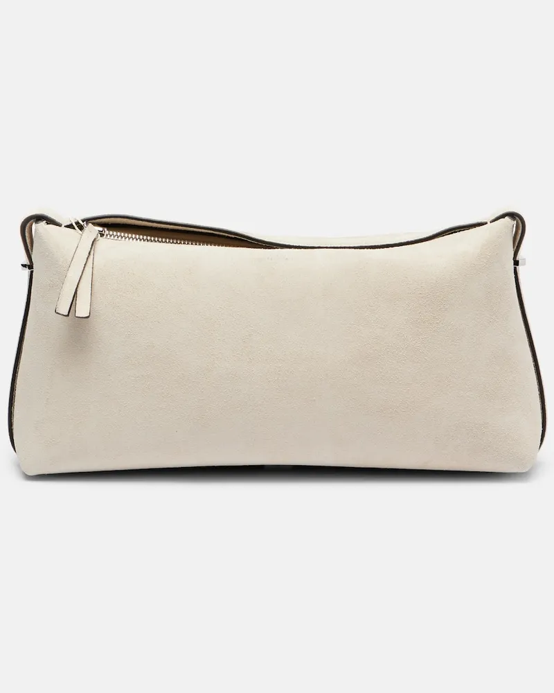 Totême Clutch aus Veloursleder Beige