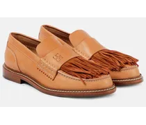 Loafers aus Leder und Veloursleder