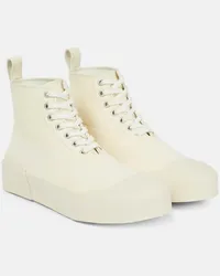 Jil Sander High-Top Sneakers aus Leder Weiss