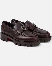 Christian Louboutin Loafers CL Moc Lug aus Leder Burgund