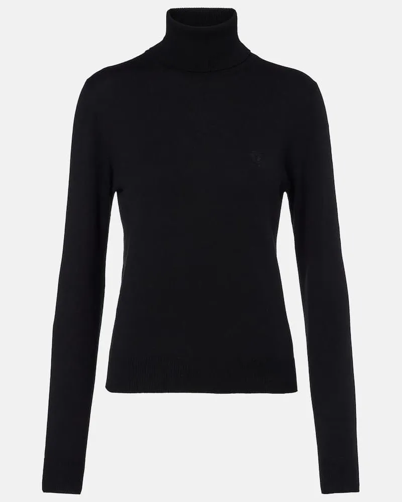 Gucci Rollkragenpullover aus Wolle Schwarz