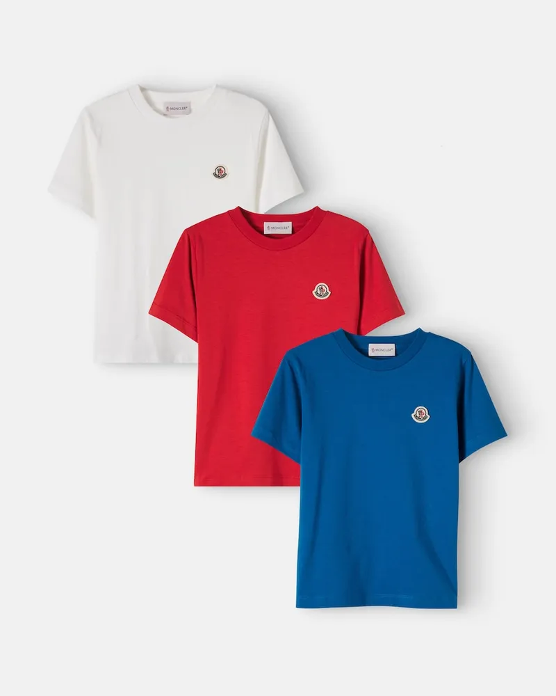 Moncler Set aus drei T-Shirts aus Baumwoll-Jersey Multicolor