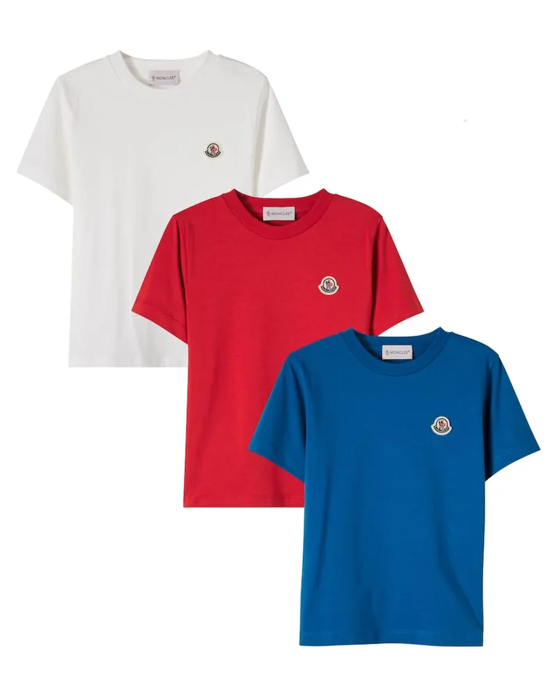 Moncler Set aus drei T-Shirts aus Baumwoll-Jersey Multicolor