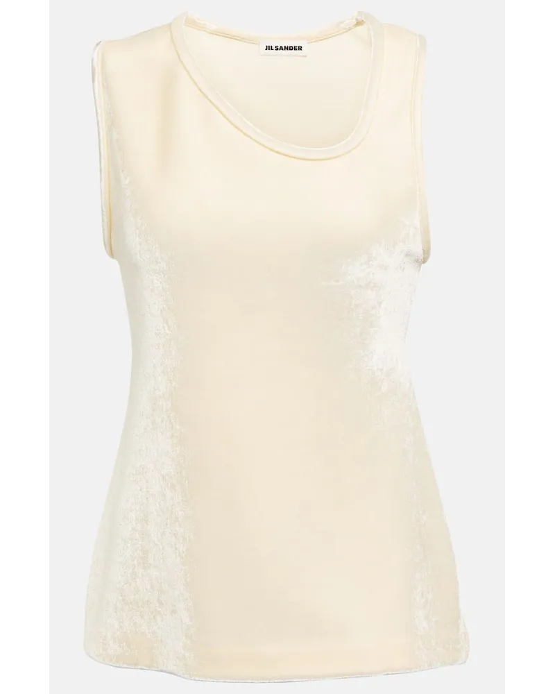 Jil Sander Top aus Samt Weiss