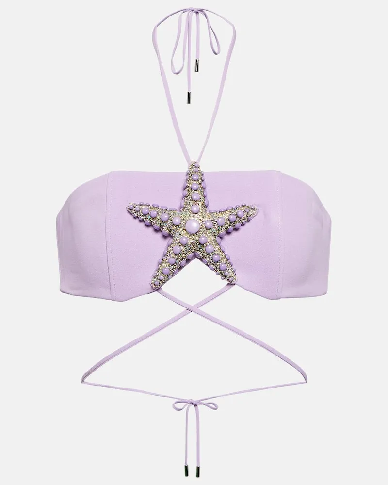 David Koma Verziertes Cropped-Top Lila