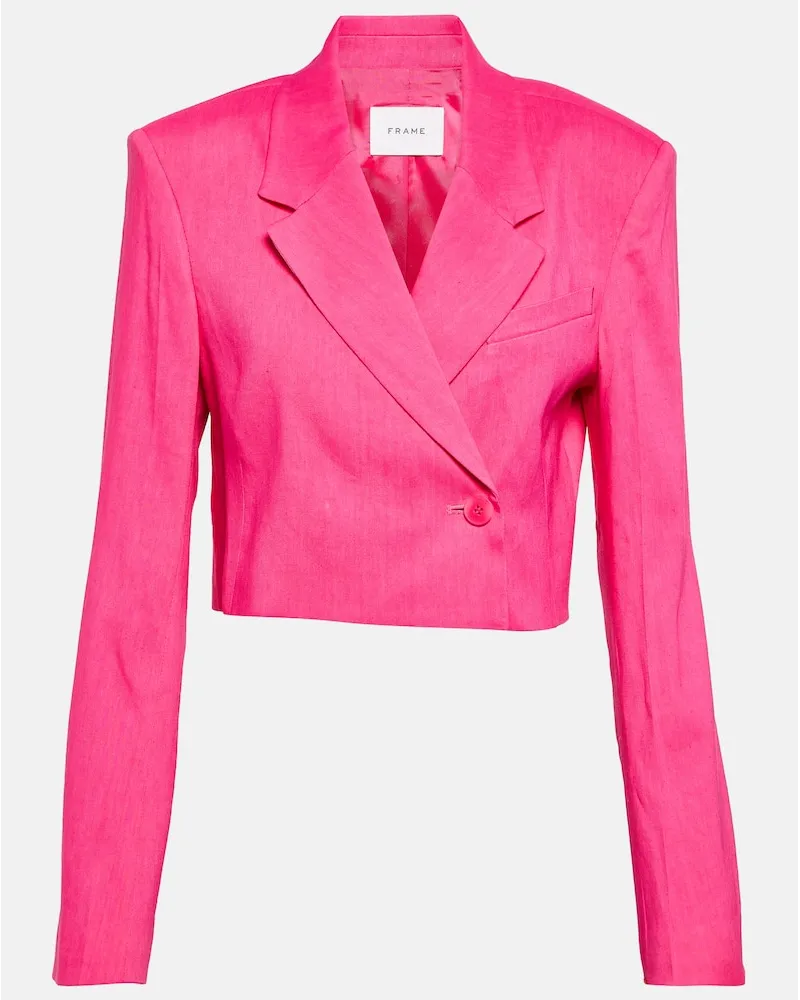 Frame Denim Blazer aus einem Leinengemisch Pink