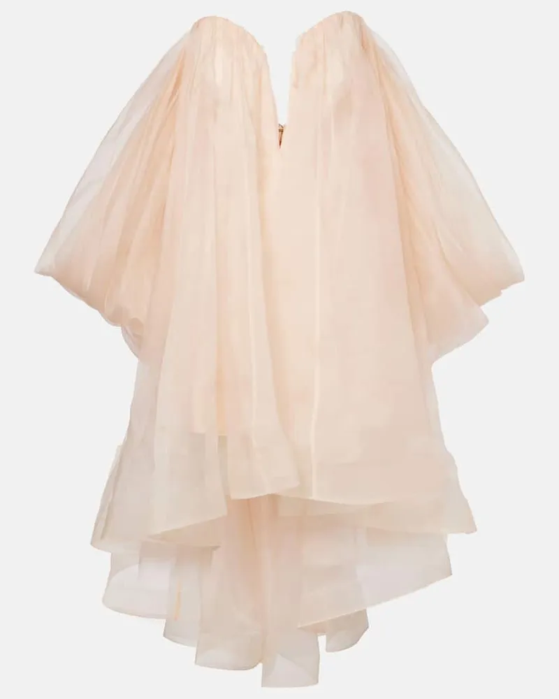 Zimmermann Bustier-Kleid Crush aus Seidenorganza Pink