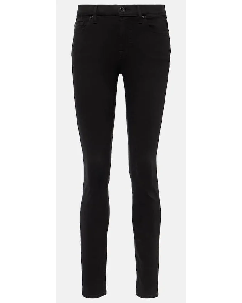 7 for all mankind Mid-Rise Jeans The Skinny B(air Schwarz