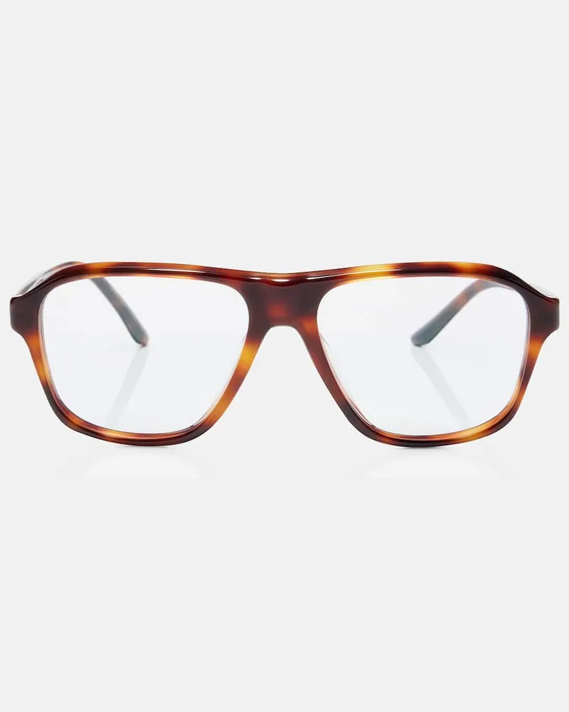 KHAITE X Oliver Peoples Eckige Brille Braun