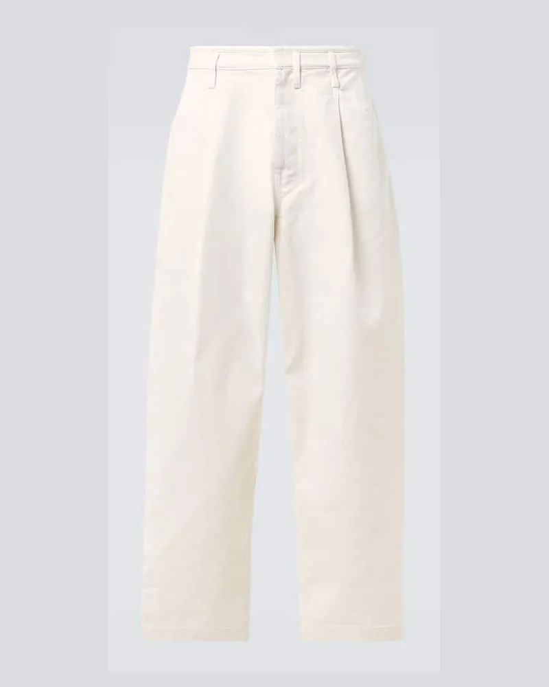 Christophe Lemaire Weite Hose aus Baumwolle Weiß