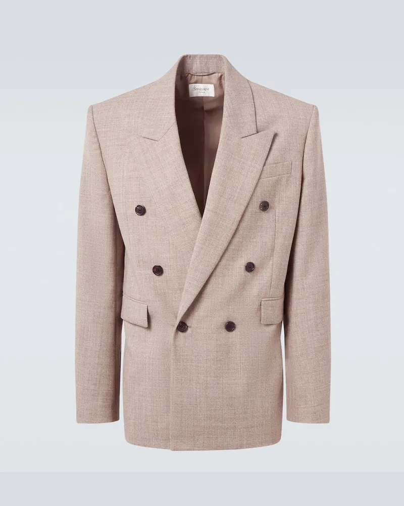 Saint Laurent Anzugjacke aus Wolle Beige