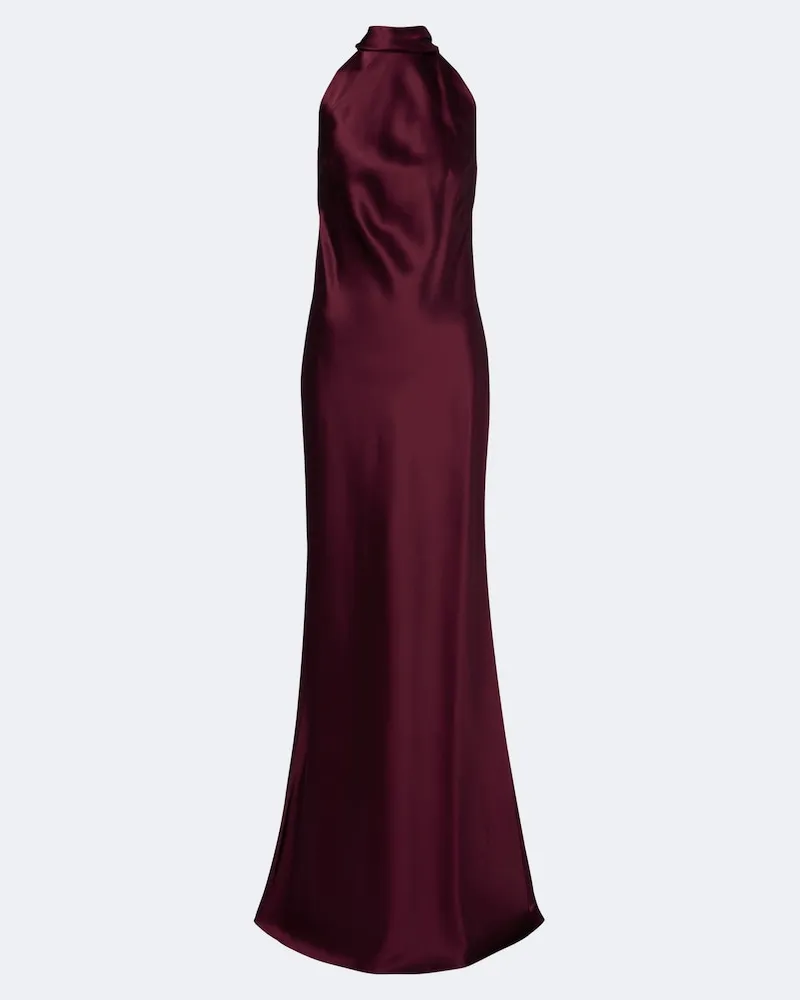 Ralph Lauren Robe Chilton aus Satin Burgunderrot