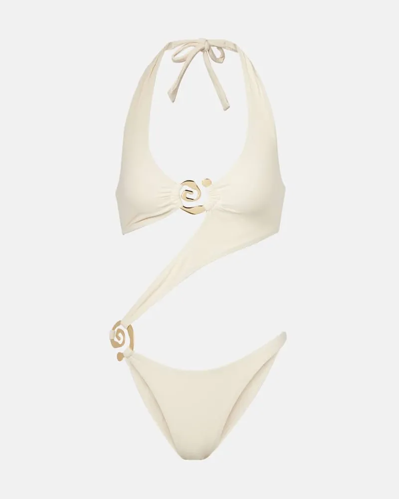 SAME Badeanzug Halter Spiral Beige