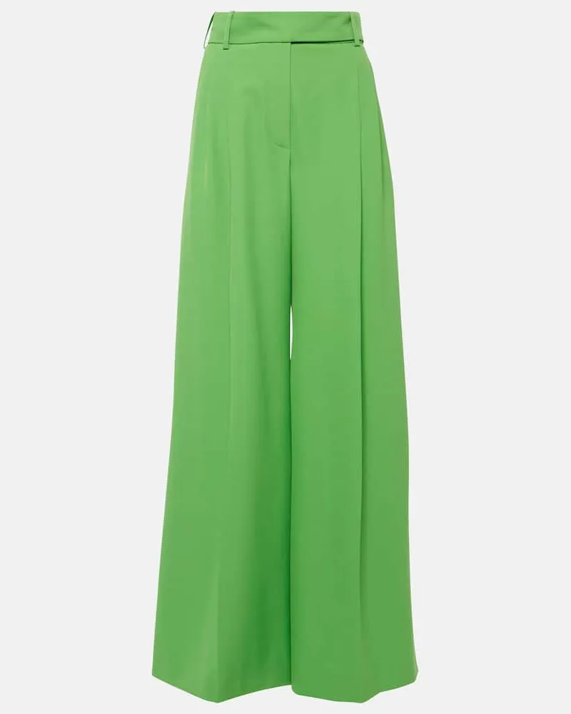 Alexandre Vauthier Weite High-Rise-Hose Grün