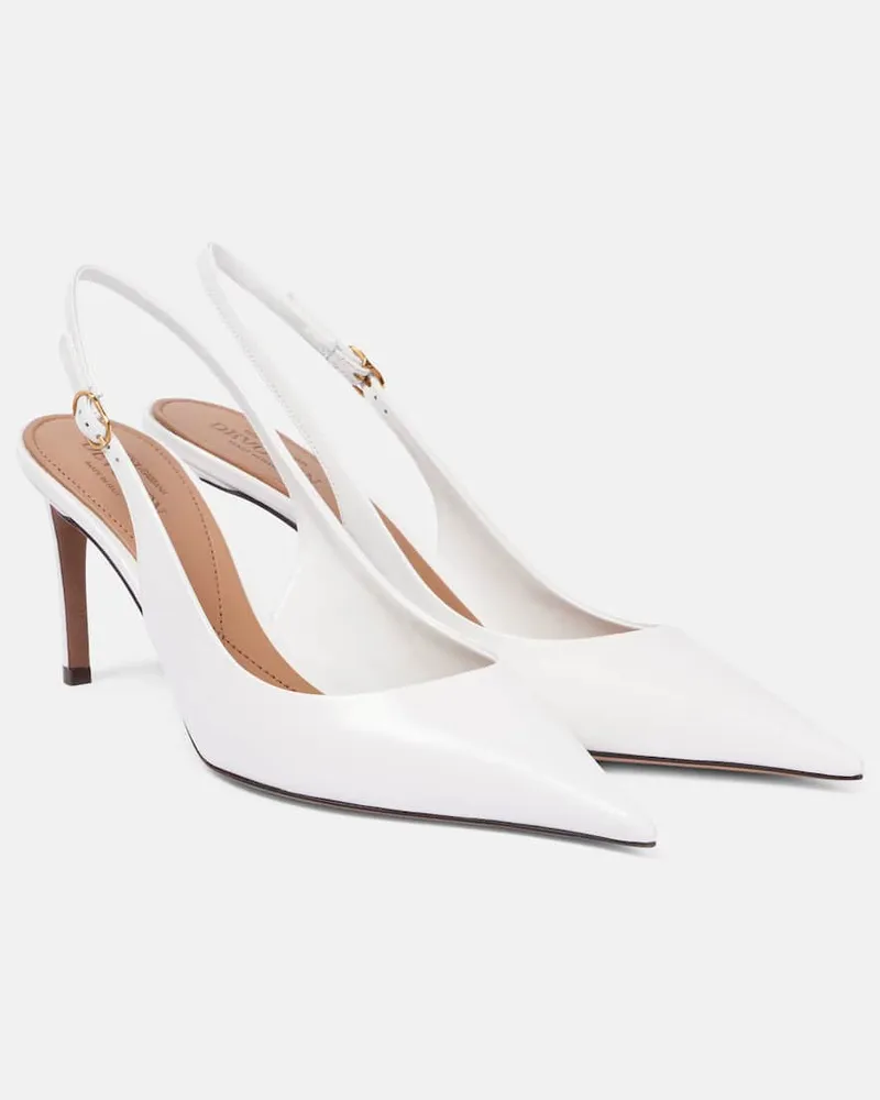 Dolce & Gabbana Slingback-Pumps aus Leder Weiß