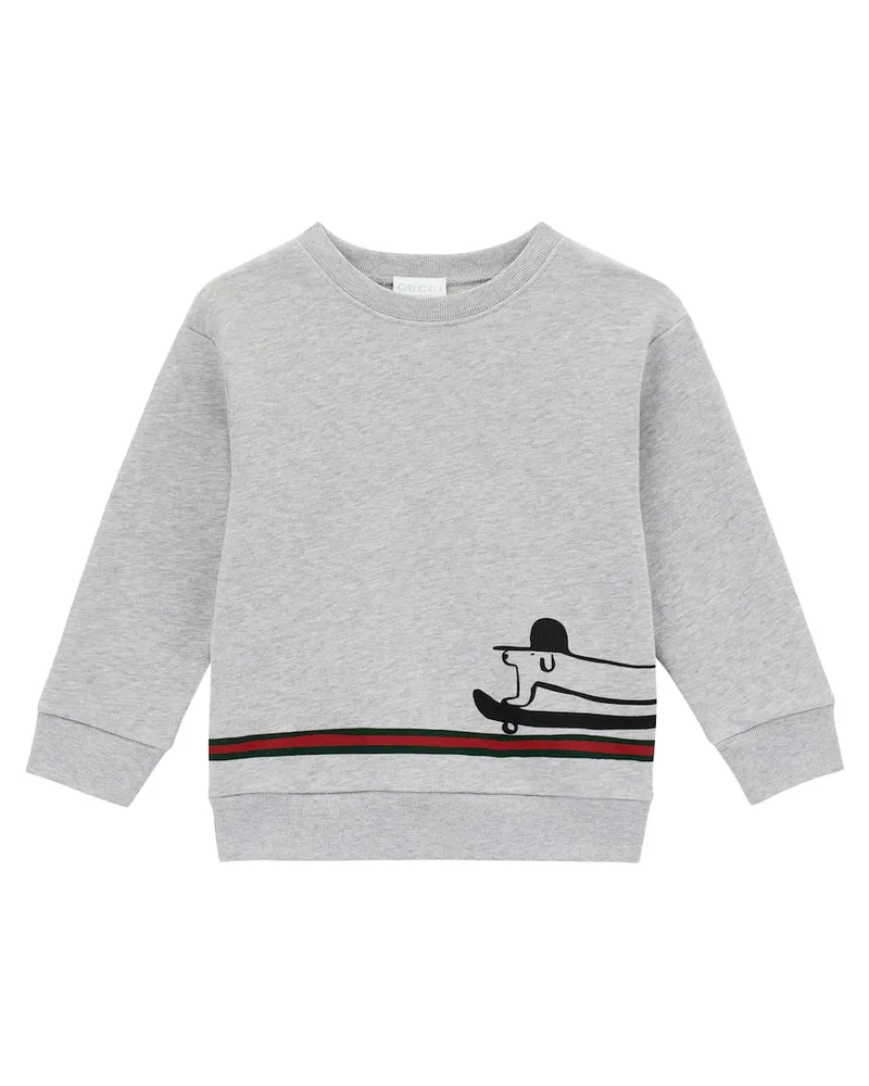 Gucci X Euan Roberts Sweatshirt aus Baumwolle Grau