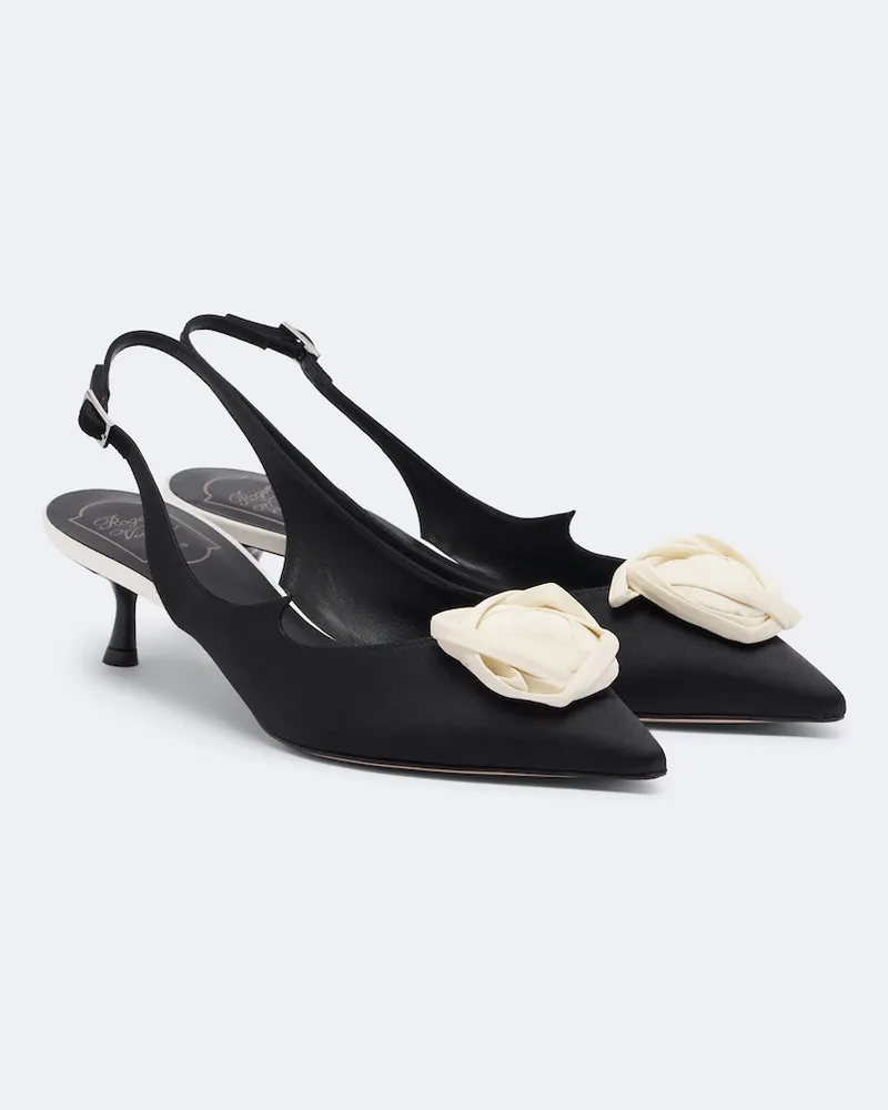 Roger Vivier Slingback-Pumps Rose Vivier aus Satin Schwarz