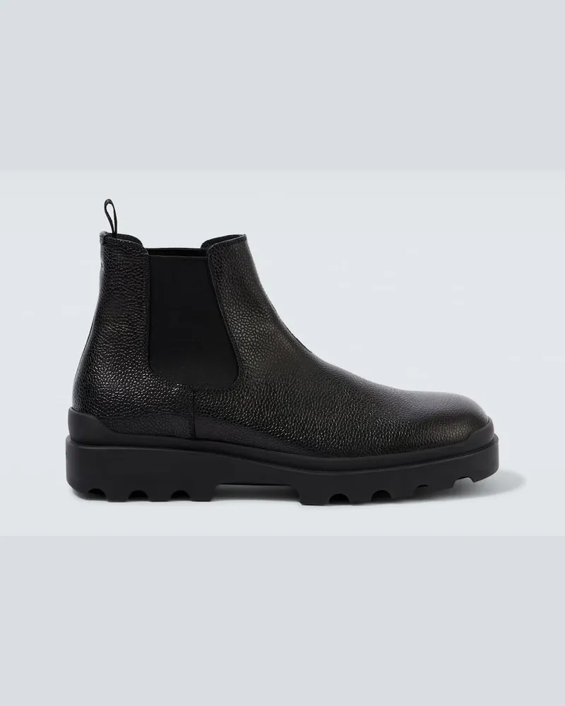 Prada Chelsea Boots aus Leder Schwarz