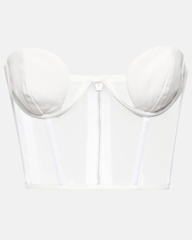 Nensi Dojaka Bridal Bustier aus Crêpe mit Tüll Weiß