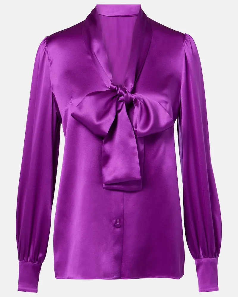 Dolce & Gabbana Schluppenbluse aus Seide Violett