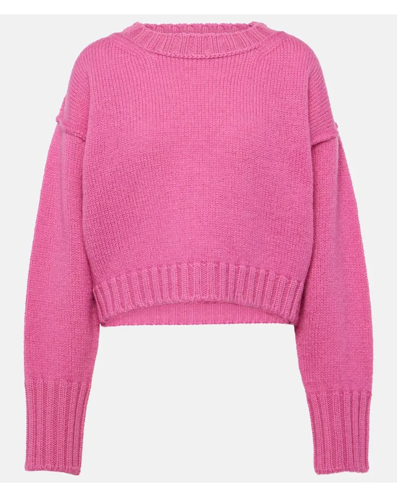 Acne Studios Cropped-Pullover Kryptona aus Wolle Pink