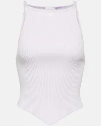 Courrèges Courreges Top aus Rippstrick Weiss