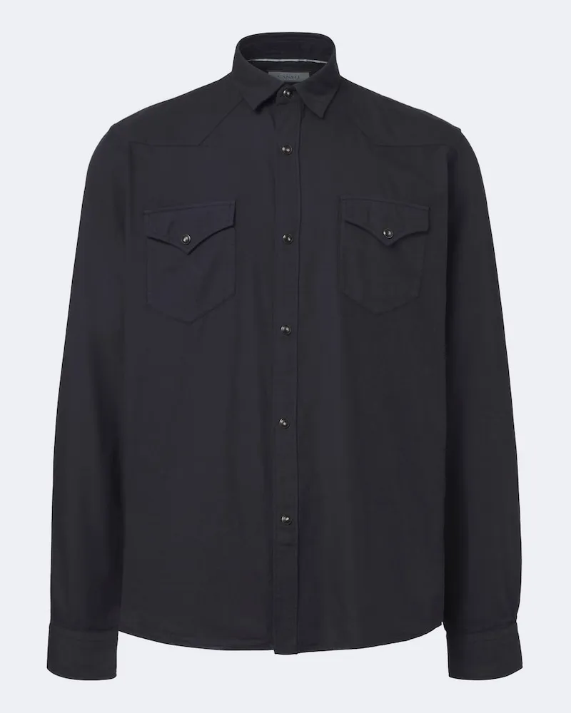 Canali Hemd aus Baumwolle Blau