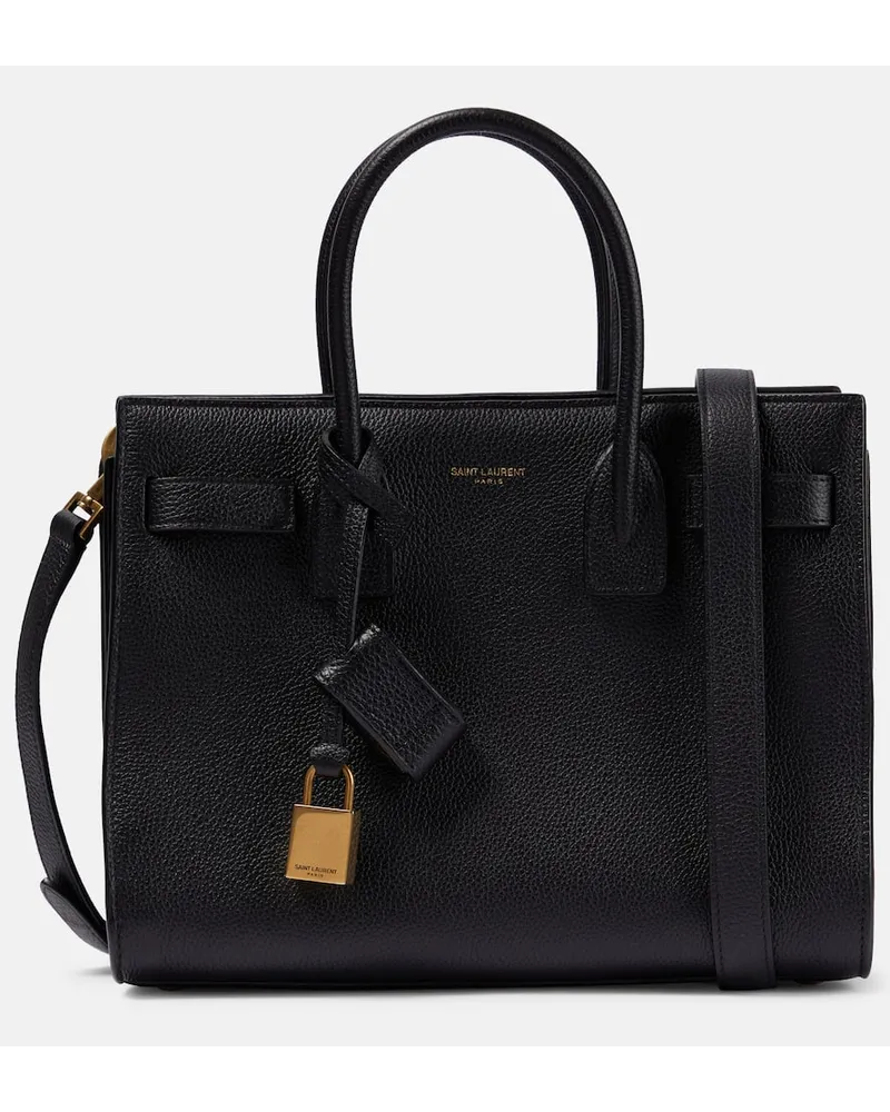 Saint Laurent Tote Bag Sac De Jour Baby aus Leder Schwarz