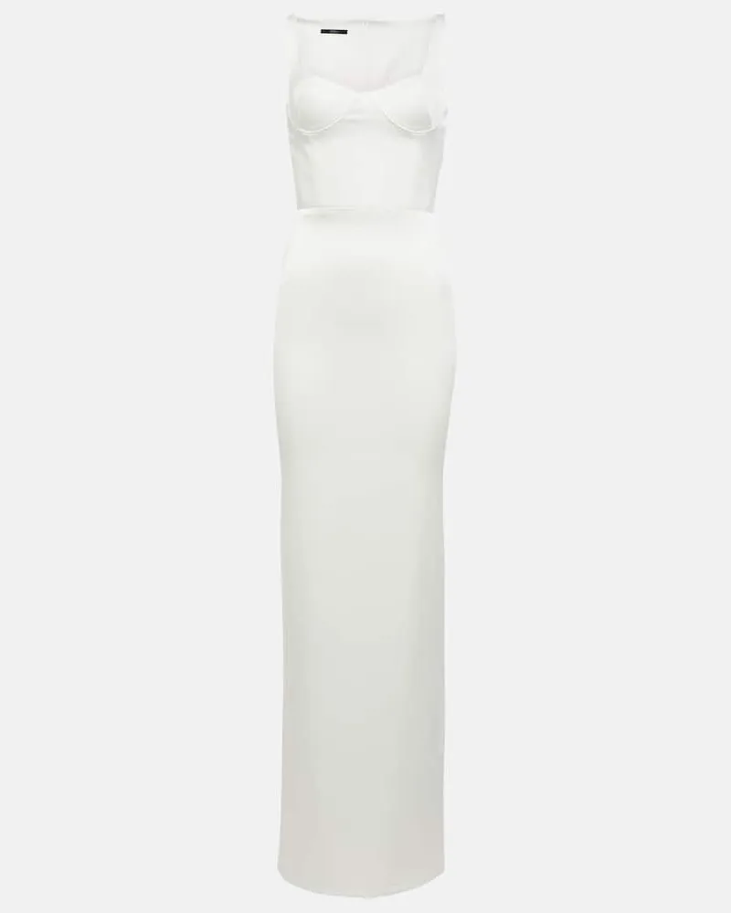 Alex Perry Bustier-Robe Clove Weiß