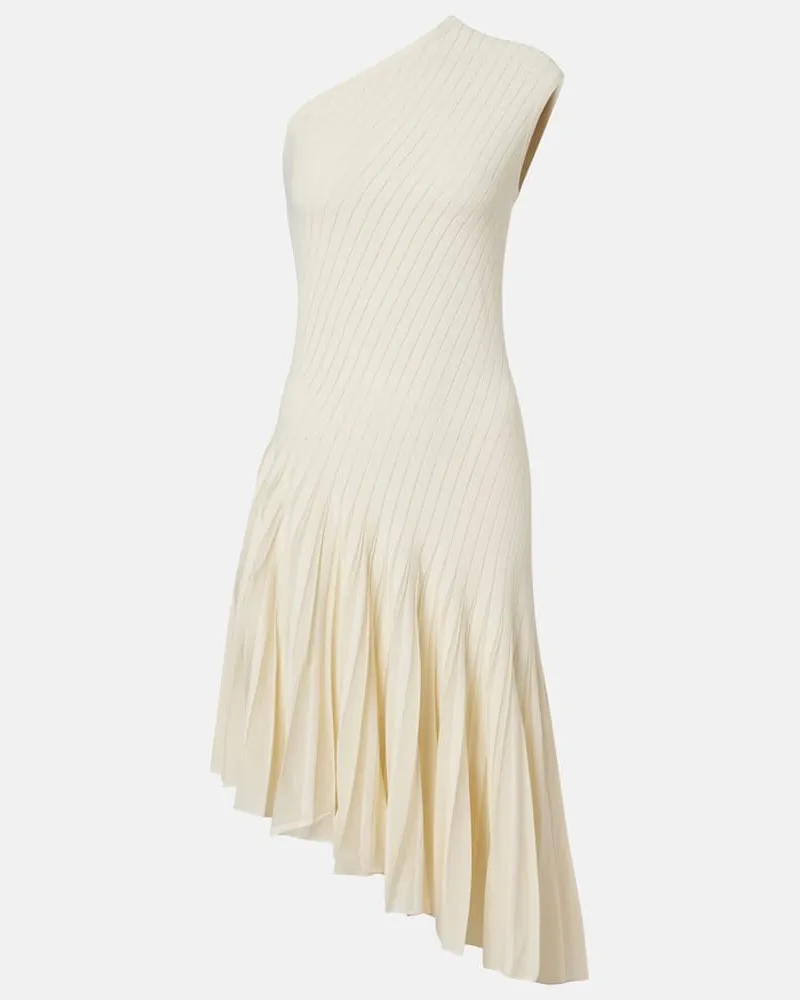 Alaïa Alaïa Midikleid aus Crêpe Beige