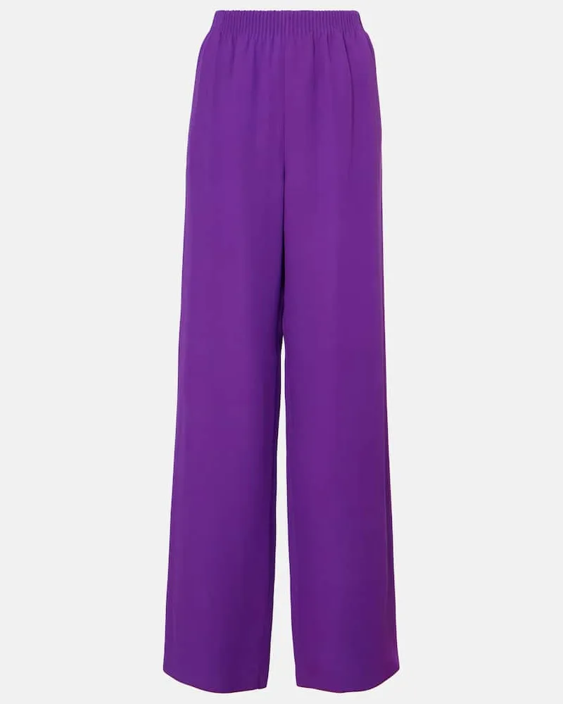 Valentino Garavani Weite Hose aus Cady Couture Lila