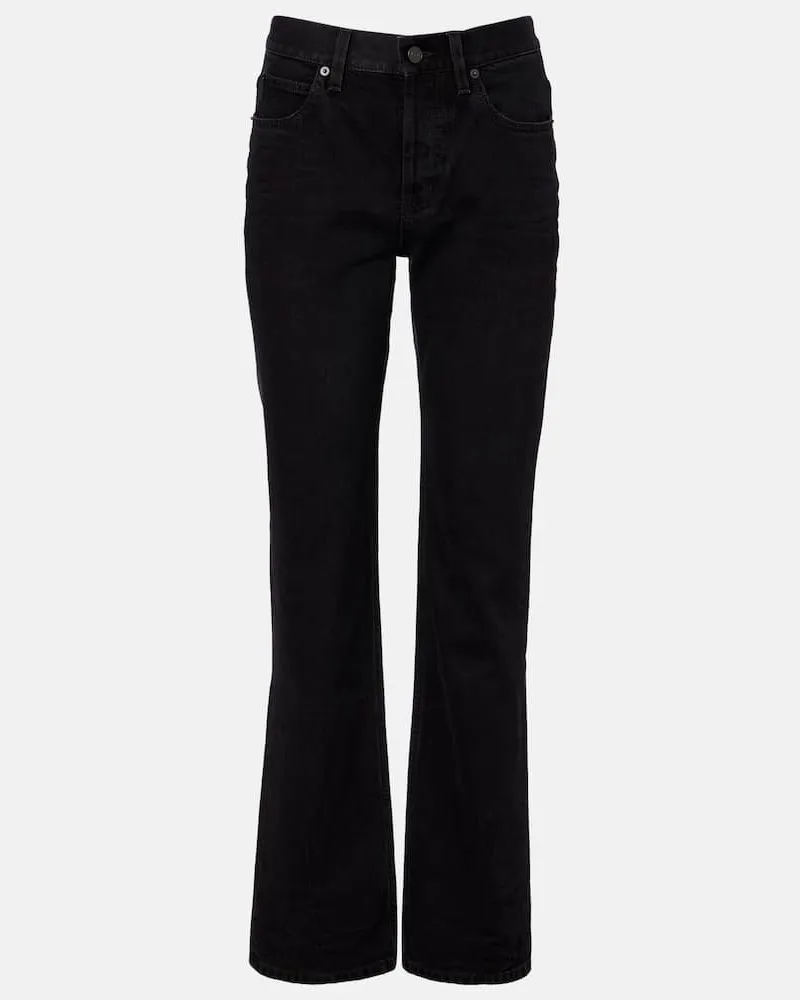 Saint Laurent High-Rise Wide-Leg Jeans Nico Schwarz