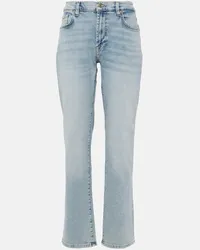 7 for all mankind Mid-Rise Straight Jeans Ellie Blau