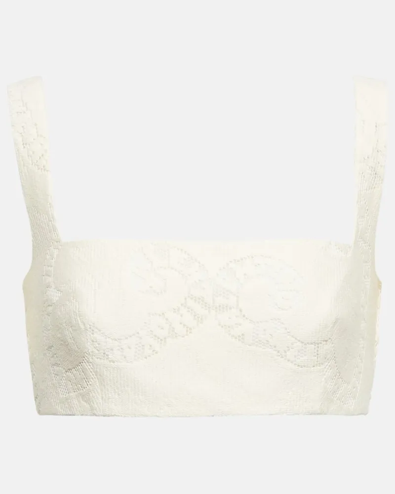 Valentino Garavani Bralette aus einem Baumwollgemisch Weiß