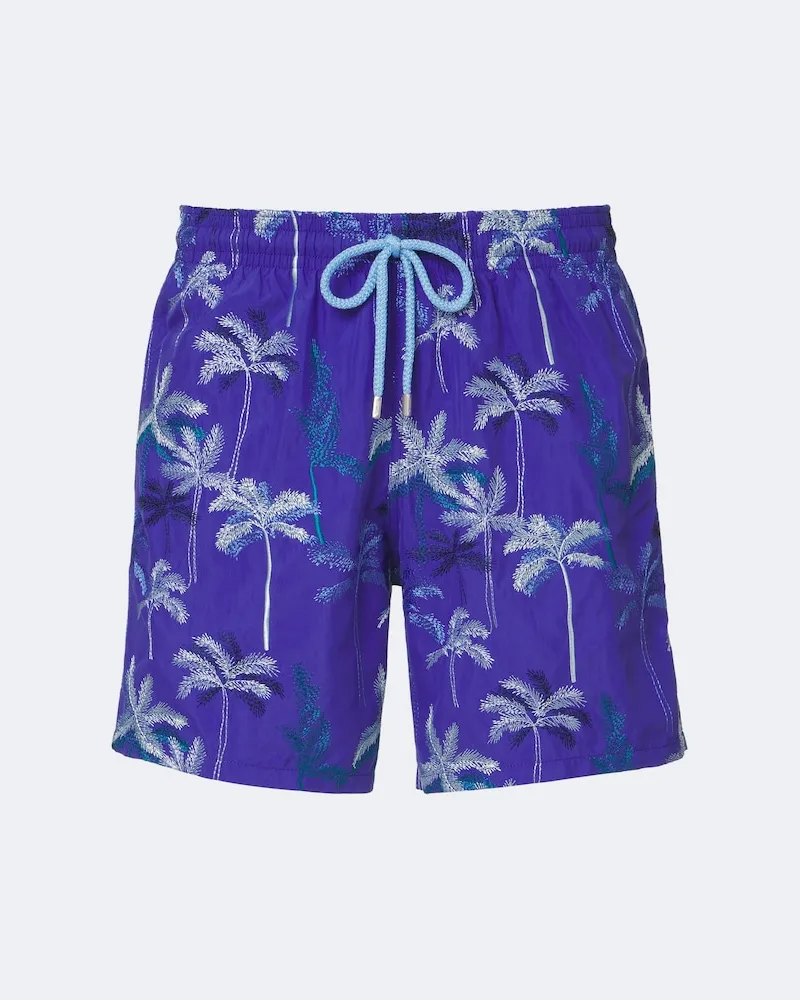 Vilebrequin Bestickte Badeshorts Mistral Blau