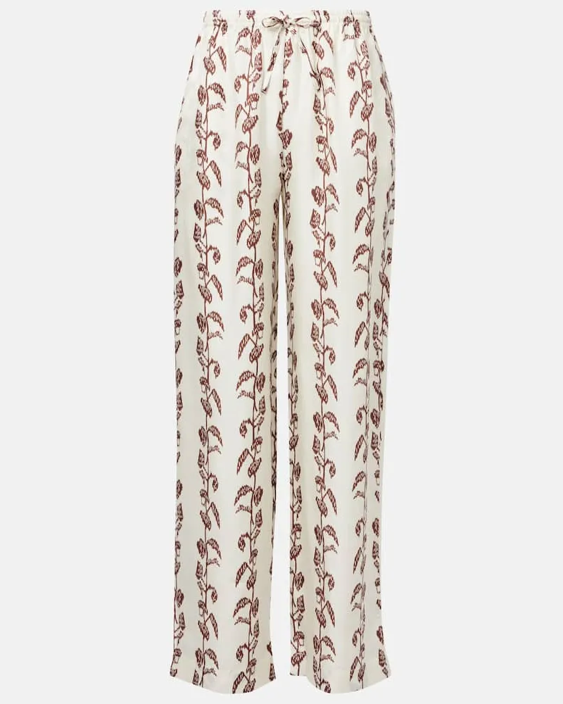 ASCENO Weite Hose Aurelia aus Seiden-Twill Braun